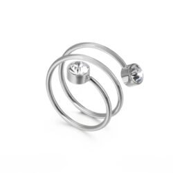 Anillo Espiral con Circonitas Plata