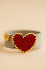 Brazalete con Corazón de Mostacillas