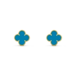 Pendientes de Trébol Esmaltado Azul