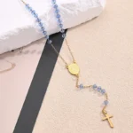 Collar Rosario con Cuentas Azules