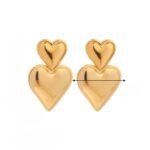 Pendientes de Botón con Doble Corazón