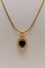 Collar Colgante Zafiro Rectangular