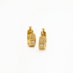 Aretes Huggies Textura y Circonia