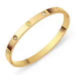 Brazalete Oro Tornillos Circonitas
