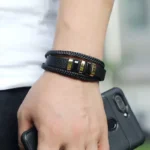 Pulsera Cuero Trenzado Hombre