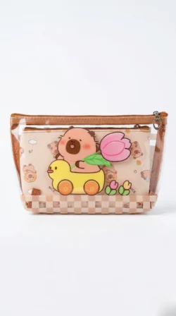 Cosmetiquera Doble Kawaii Transparente